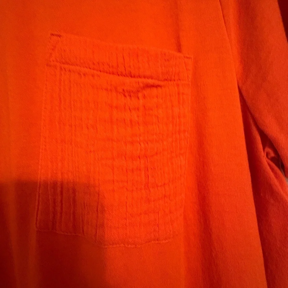 J. Jill Mixed Media Tunic in Orange Cotton Gauze Size Large - Picture 7 of 9